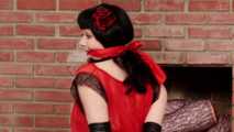 Lingerie Bondage in Pantyhose and Red Rope with Mary Jane Green 2